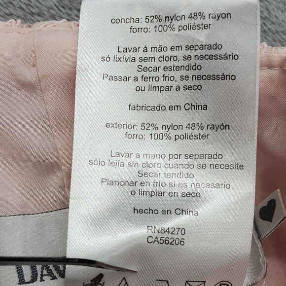 David's Bridal Strapless Lace Dress Size 10 Pink Sweetheart Neckline Formal - Picture 7 of 11